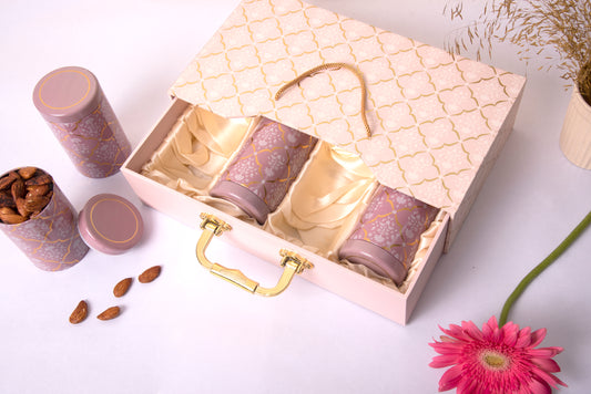 4 Tin Slider Box with Handle (Pink)