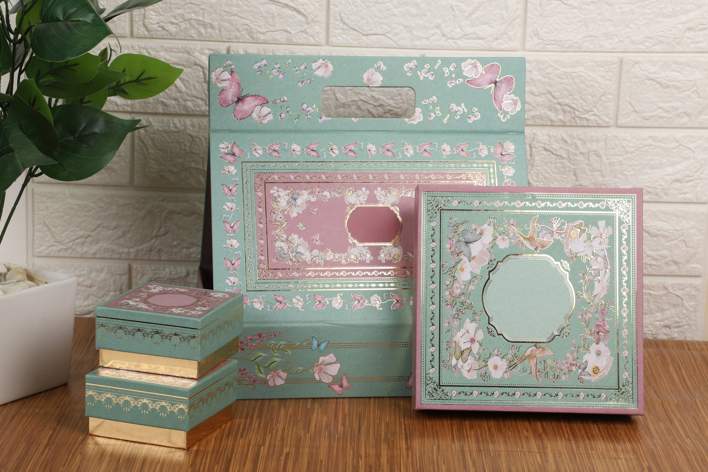 Butterfly Green Hamper Set